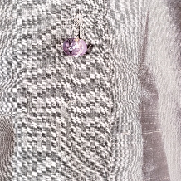 Connie Roberson Silk Blouse Med gold holiday - Picture 2 of 6